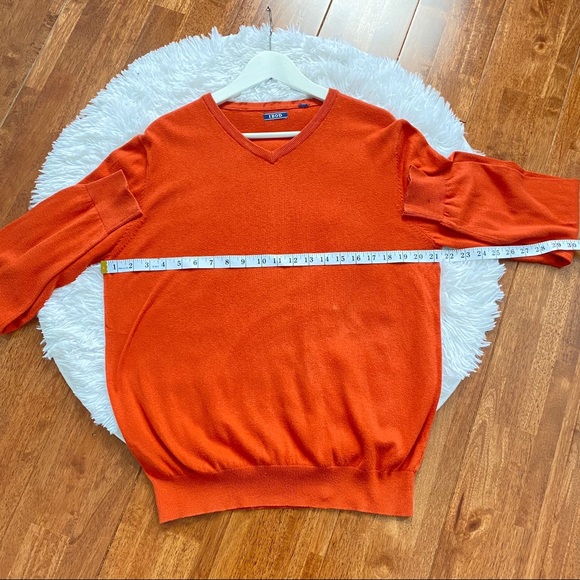 Izod Orange Pullover V Neck Sweater M - Picture 5 of 9